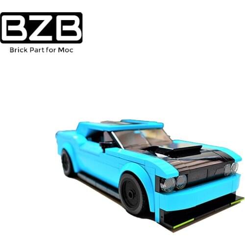 BZB MOC 46399 Challenger SRT Demon City Speed Car Racing Building Block Model Kids Boys Dream Collection DIY Toys Best Gifts