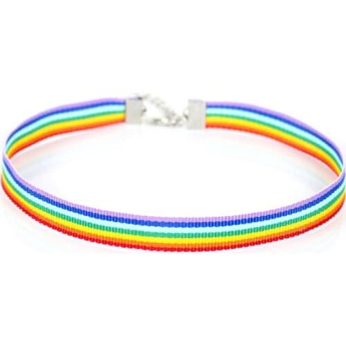 Minimalist Femme Chocker Necklace Sexy Rainbow Short Necklace LGBT Necklace Casual Jewelry Accessories Mujer 2021 Fashion Gift