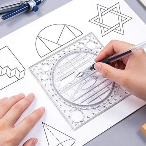 Multifunction Kaleidoscope Geometric Function Quick Drawing Measuring Ruler For Students Children Drawing Rulers School Supplies