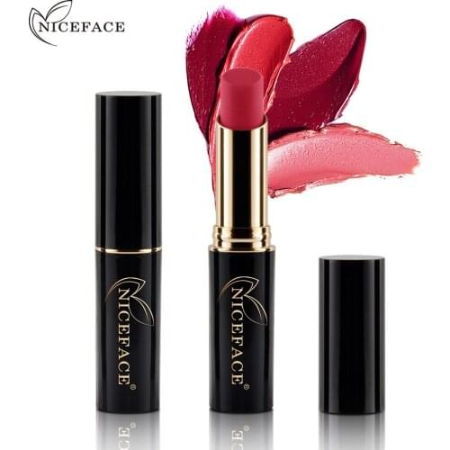 NICEFACE Fashion Lip Makeup 24 Shades Matte Shimmer Metallic Lipstick Long Lasting Waterproof Easy To Wear Nude Color Cosmetics
