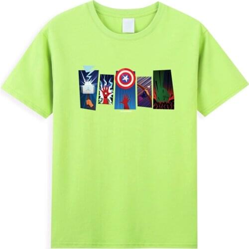 2021 Fashion New Marvel T Shirt Summer Men Short Sleeve Cartoon Iron man Superhero T-shirts Retro Captain America Mens T-shirts