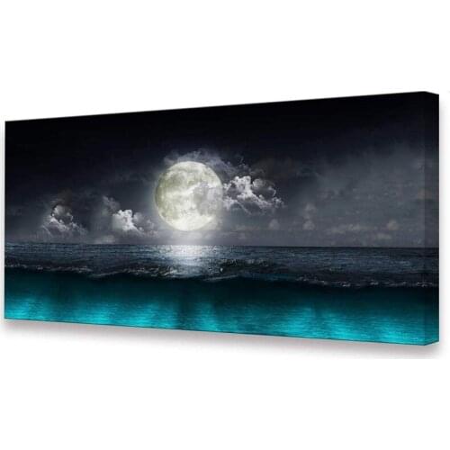 Diy Diamond embroidery cross stitch kit square Round Full drill Diamond painting blue sea moon view Mosaic diamond home decor