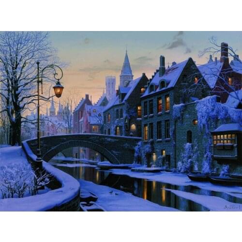 Oneroom Dmc Cross stitch series Home decoration 14/16/18/28 Diy Needlework kits embroidery Cross stitch kit Snowing night