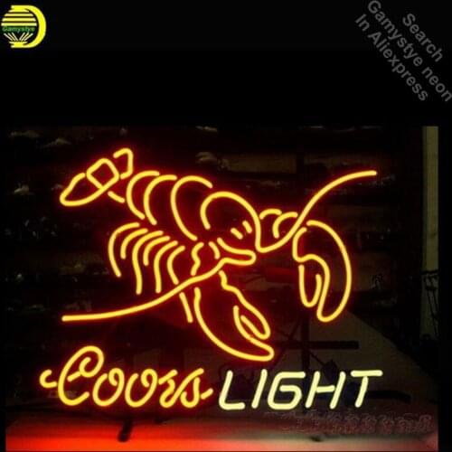 Neon Sign Coors Light Lobster neon Light Sign Handcrafted Real Glass Tubes customized LOGO Business retro Neon Lamps for sale