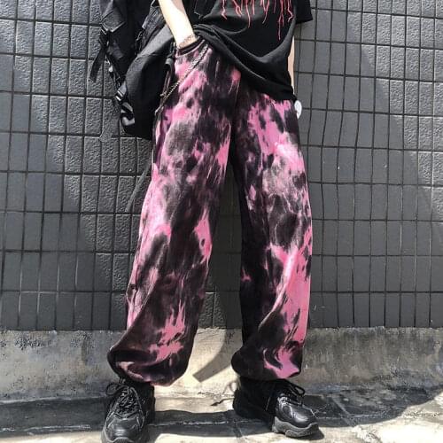 New Harajuku Tie-dye Harem Pants Womens Jogging Hip-hop Streetwear Korean Fashion Trousers Hippie Jogging Super Casual Pants