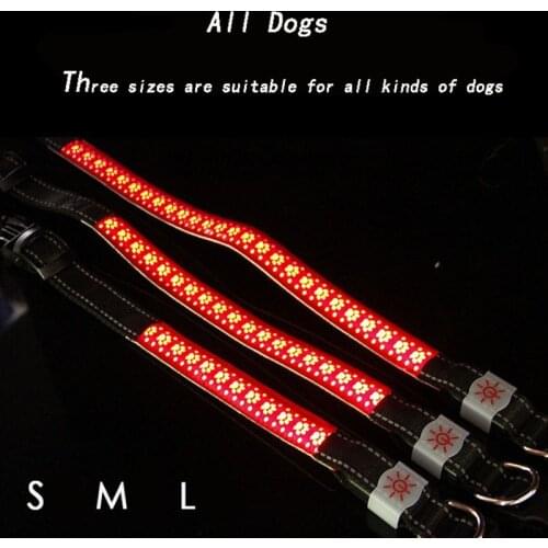 Dog Collar LED Glowing Pet Collar Large Dog Necklace Puppy Accessories Pets Supplies Glow Neck Pit Bull USB Charging Stuff