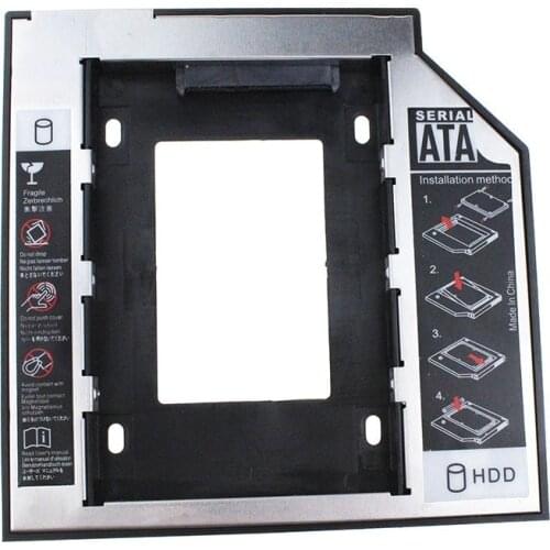 10PCS 2017 SATA to SATA 2nd HDD Caddy 9.5mm for 9mm 9.5mm SSD Case Hard Disk Drive Enclosure Bay for Notebook ODD Optibay CD-Rom