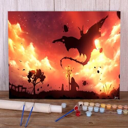 Scenery Sunset Summoning Paint By Numbers Kit Oil Paints 50*70 Canvas Pictures New Design Adults Drawing