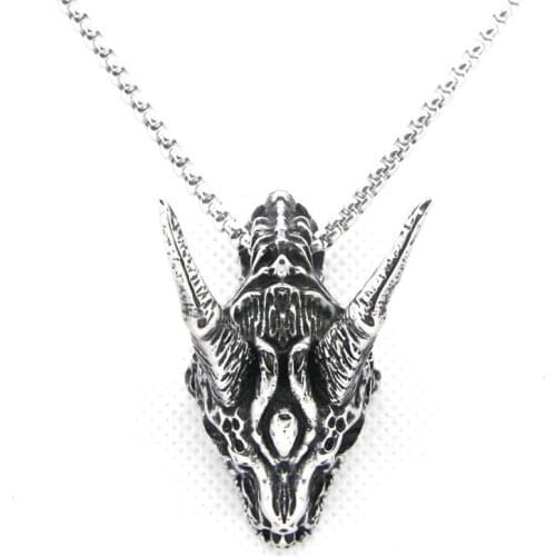 Support Dropship Newest Antelope head skull Pendant 316L Stainless Steel Fashion Jewelry Animal head Pendant
