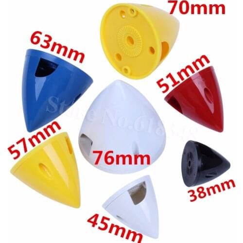 Nylon RC Plane Prop Propeller Spinner 2-Blades 38mm/45mm/51mm/57mm/63mm/70mm/76mm