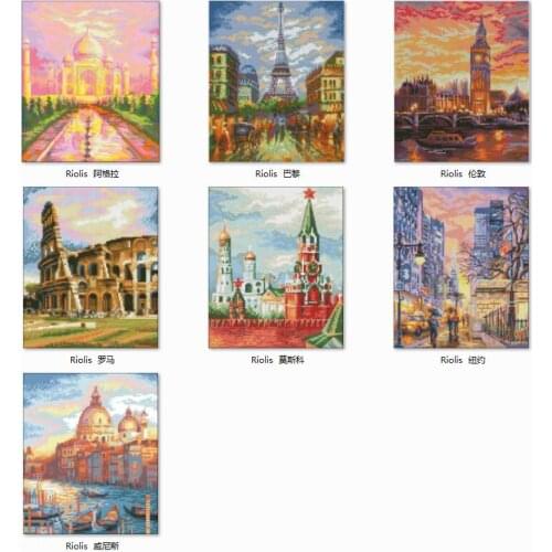 Riolis World Scenery Series counted cross stitch package flower aida 22ct 25ct 18ct 14ct 11ct cloth people kit embroidery