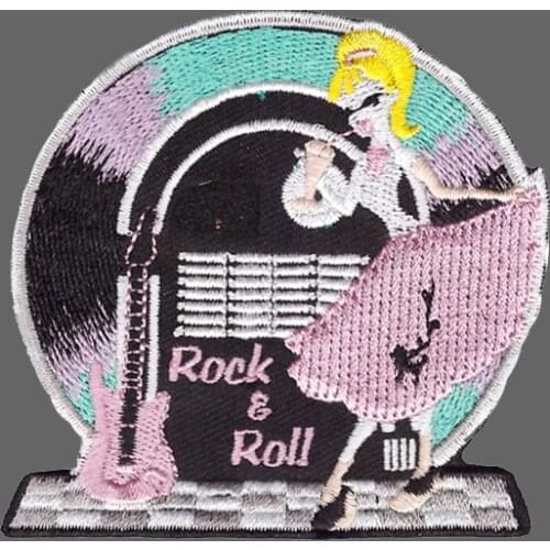 Pink Dancing Girl Embroidered Patch for Clothing Iron on Sew Applique Cartoon Patch Fabric Badge Garment DIY Accessories