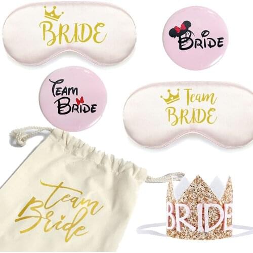Hen Party Bride To Be Badge Decoration Brachelorette Party Team Bride Cotton Bags for Gifts Bradel Shower Decoration Supplies