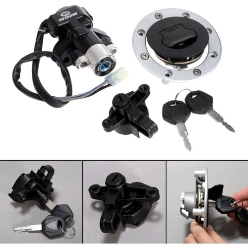 Motorcycle Ignition Switch Lock Fuel Gas Cap Cover Key Set For Suzuki GSF600 GSF1200 Bandit 1995-2005 Scooter Moped Lockset