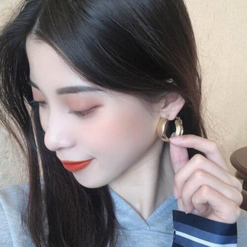 2021 Hoop Earring Woman New Vintage Scrub Korean Statement Big Earrings Minimalist Brand Earring Hoop Accessories Brincos