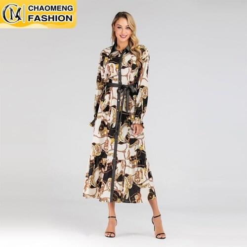 New Fashion Front Side With Button Design Long Sleeve Print Maxi Kaftan Turkey Islamic Clothing Muslim Beautiful Women Dress
