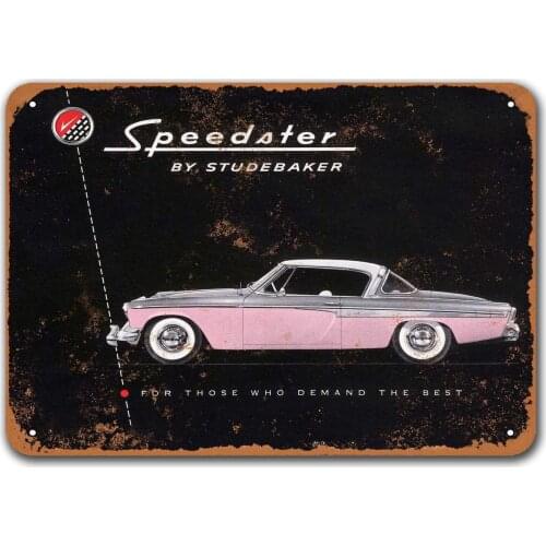 1955 Studebaker Speedster Tin Metal Signs Vintage Cars, Sisoso Plaques Poster Bar Pub Retro Wall Decor