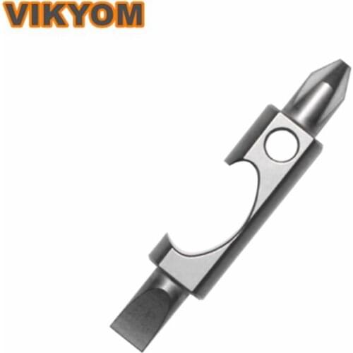 Portable tool titanium alloy multi-function EDC screw driver bit One-word cross bottle opener and box scraper