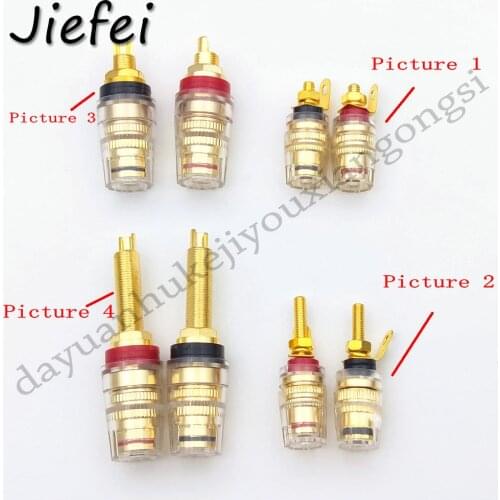 2pcs Long Binding Post adapter Crystal Shell Speaker Amplifier Audio Plug Match 4mm Banana Plug Terminals
