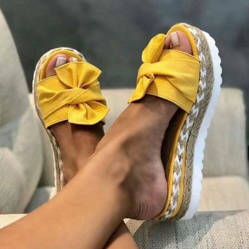 2020 Summer Fashion Sandals Shoes Women Bow Summer Sandals Slipper Indoor Outdoor Flip-flops Beach Shoes Female Slippers