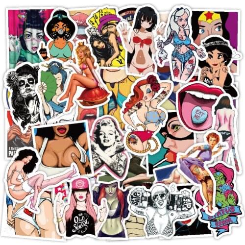 50 pcs Girls Graffiti Vinyl Waterproof Stickers for Kids Teens Adults Luggage Laptop Bike Skateboard Supplies
