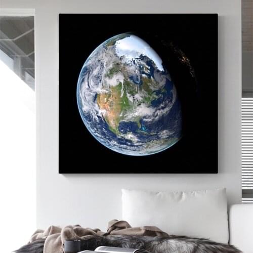 Globe Earth Posters Planet Pictures Abstract Canvas Painting Wall Art Decorative Prints for Living Room Home Decor No Frame
