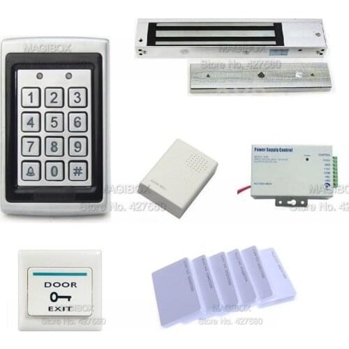 ACSS20 Door Access Control System Kit ID/EM Reader &keypad+ 280Kg Magnetic Lock +Power Supply+ Cards
