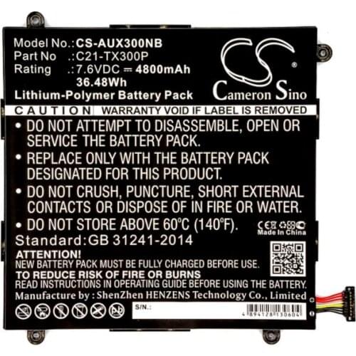 Cameron Sino 4800mAh battery for ASUS Transformer Book TX300CA Transformer Book TX300CA 13.3" C21-TX300P Notebook, Laptop Batt