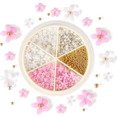 Acrylic Flowers Mix Size Micro Beads Slime Fillings Nail Art Decorations Epoxy Resin Mold Fillers DIY Charms Crafts Making Tools