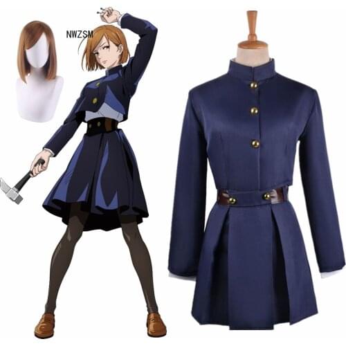 Anime Jujutsu Kaisen Kugisaki Nobara Girls Women Dress Uniform Full Set Cosplay Costume