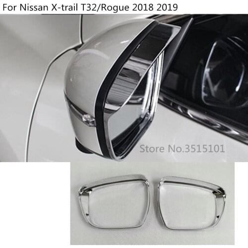Car rear Rearview Side glass Mirror frame Rain Shield Sun Visor Shade For Nissan X-trail xtrail T32/Rogue 2017 2018 2019 2020