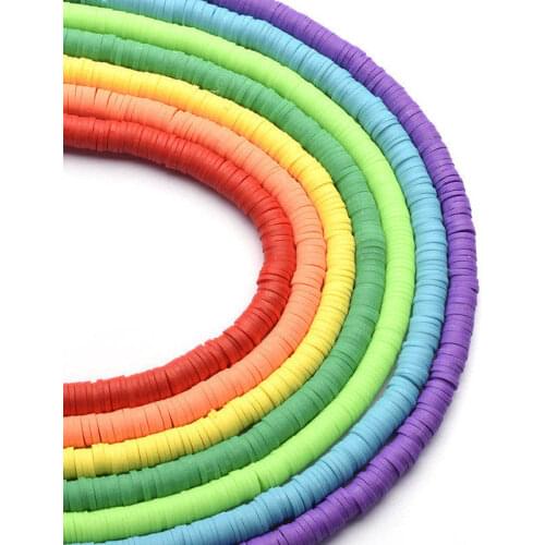 Free Shipping 4mm Round Polymer Clay Chip Disk Loose Spacer Beads For Necklace Bracelet DIY Fashion Jewelry Findings Making