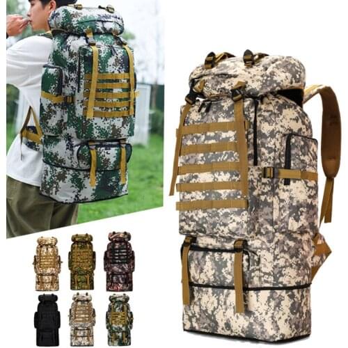 100L Large Waterproof Military Tactical Backpack Outdoor Hiking Climbing Camping Bag Camouflage Backpack Men Travel Rucksack