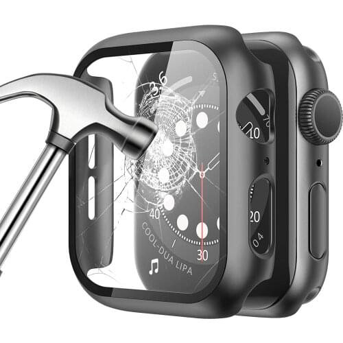 Watch Screen Protector PC+glass Case for Iwatch Series 6 5 4 Se for Apple Watch 6 Se 4 5 40mm 44mm Scratch Proof Case Accessorie