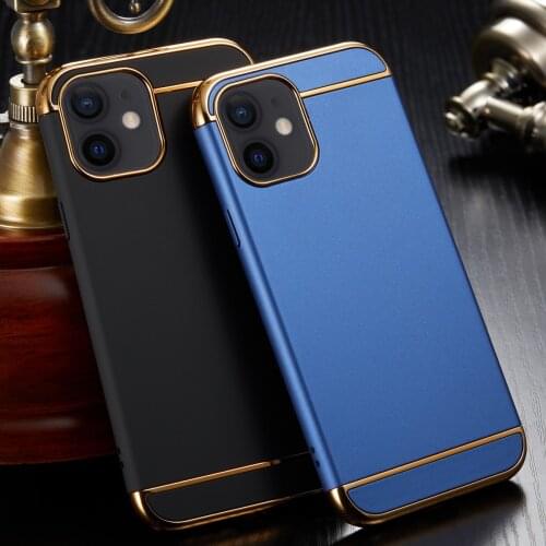 Luxury Full Cover Plating Phone Case For iPhone 12 11 Pro Max 6 6s 7 8 Plus 5 5s SE X XS Max XR PC Matte Hard Cover Case Capa