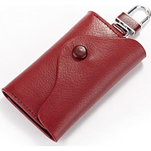 Cow Genuine Leather Key Holder Men Car Keys Holder Wallets Housekeeper Organizer Keychain Covers Case Bag Pouch Purse MF-Y015