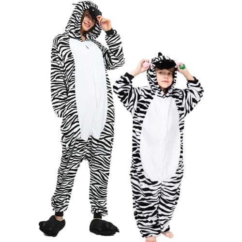 Winter Children Pijama Zebra Infantil Kids Warm Unicorn Panda Pajamas Stitch Pyjama Boys Baby Girls Animal Flannel Sleepwear