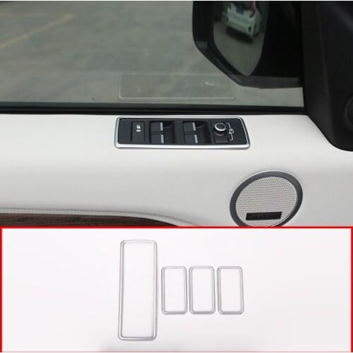 For Land Rover Discovery 5 LR5 2017-20 L462 Car-styling ABS Matte Chrome Window Lift Button Frame Cover Trim Interior Accessory