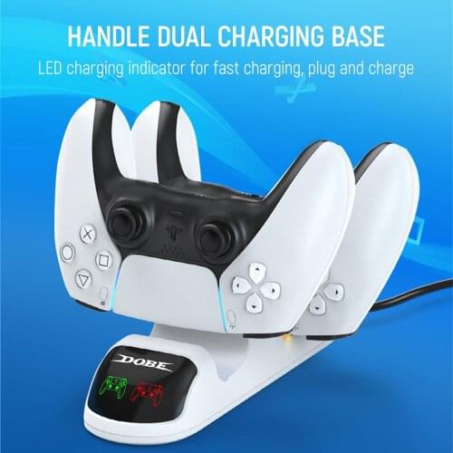Dual USB Handle Fast Charging Dock Station Stand Charger For PS5 Game Controller Joypad Joystick