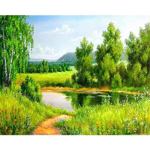 Home Decoration Diamond Painting rhinestone Cross Stitch Scenic Nature Lake Diy Diamond Embroidery Diamond Mosaic Wall Decor
