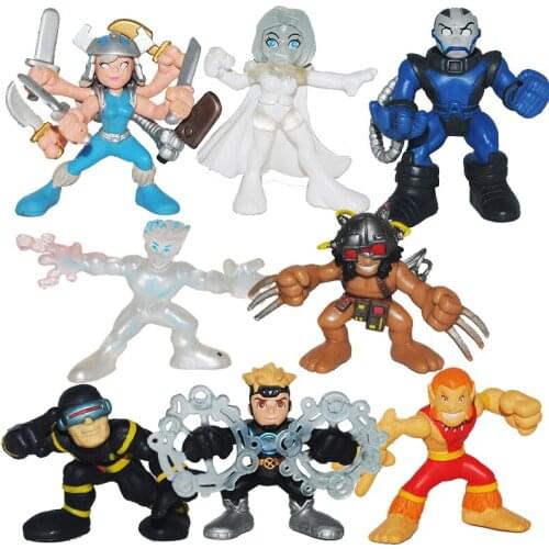 Marvel Comics SUPERHERO SQUAD X-Men Wolverine White Queen Sabretooth Iceman Cyclops Havok Q Version Action Figure Model Toys