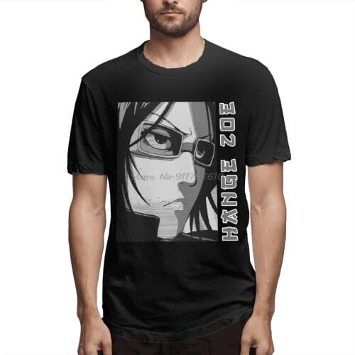 Hange Zoe Attack On Titan Cool T Shirt Oversized Short Sleeve Anime Shirt Men Cotton Tees Streetwear Harajuku