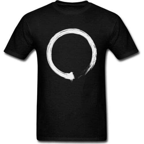 Zen Enso White T-shirt For Men Black Tshirt Minimalist T Shirt High Quality Cotton Clothes Custom Chinese Style Tops & Tees XL