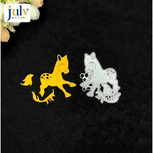 Julyarts Cutting Dies Silver Small Horse Embossing Stencil DIY Scrapbook Paper Album for Handwork Creative Carbon Steel Material