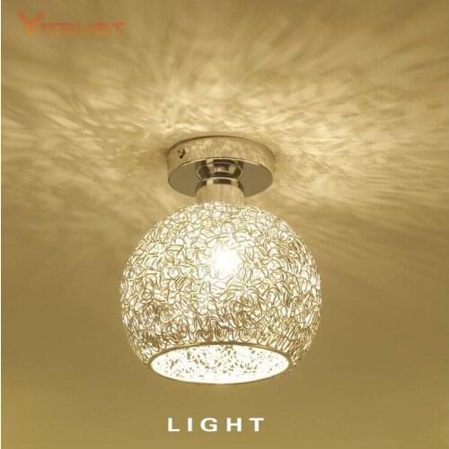 Classical E27 Surface Mount LED Ceiling Lamp Mini Led Ceiling Light Energy Saving Dome Lamp Chrome Finish Flush Mounted