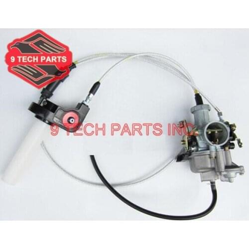 PZ30 30mm Carburetor Kit Power Jet Accelerating Pump Slid Carburetor + Visible Transparent Throttle Settle + Dual Cable