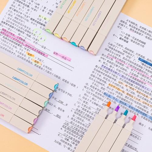 6Pcs/set Highlighters Morandi Color Marker Pen DIY Handbook Diary Decoration Color Series Highlighter Creative School Stationery
