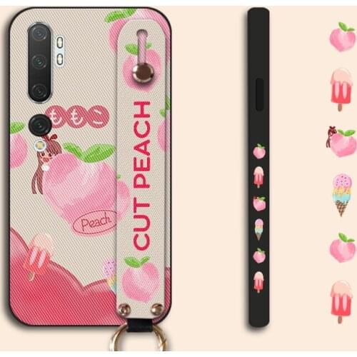 Cute Fruit Girl Phone Case For Xiaomi Mi 9 SE A3 Note 10 Lite WristBand Holder Back Cover For Mi 9 Explorer CC9E CC9 Pro