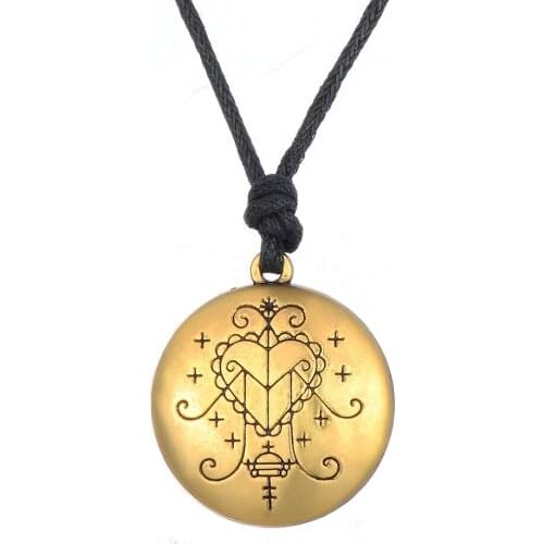 Men Women Vintage Papa Legba Voodoo Loa Veve Pendant Lwa Death Jewelry Amulet Witchcraft Pendant Necklaces