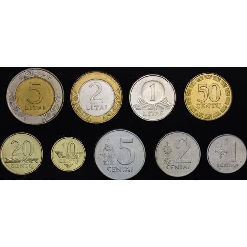 A Set of 9 Lithuanian Coins Real Original Coins Collectibles Authentic Unc